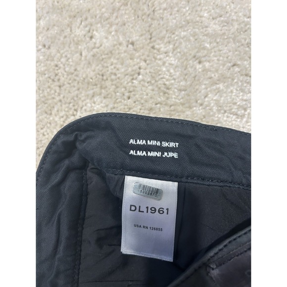 DL1961 Alama Mini Skirt Womens 26 Black Leather Lined Preppy Lightweight - Picture 4 of 11